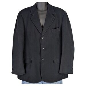 Banana Republic Men's 46R Black 100% Cotton 3-Button Blazer Sport Coat Jacket